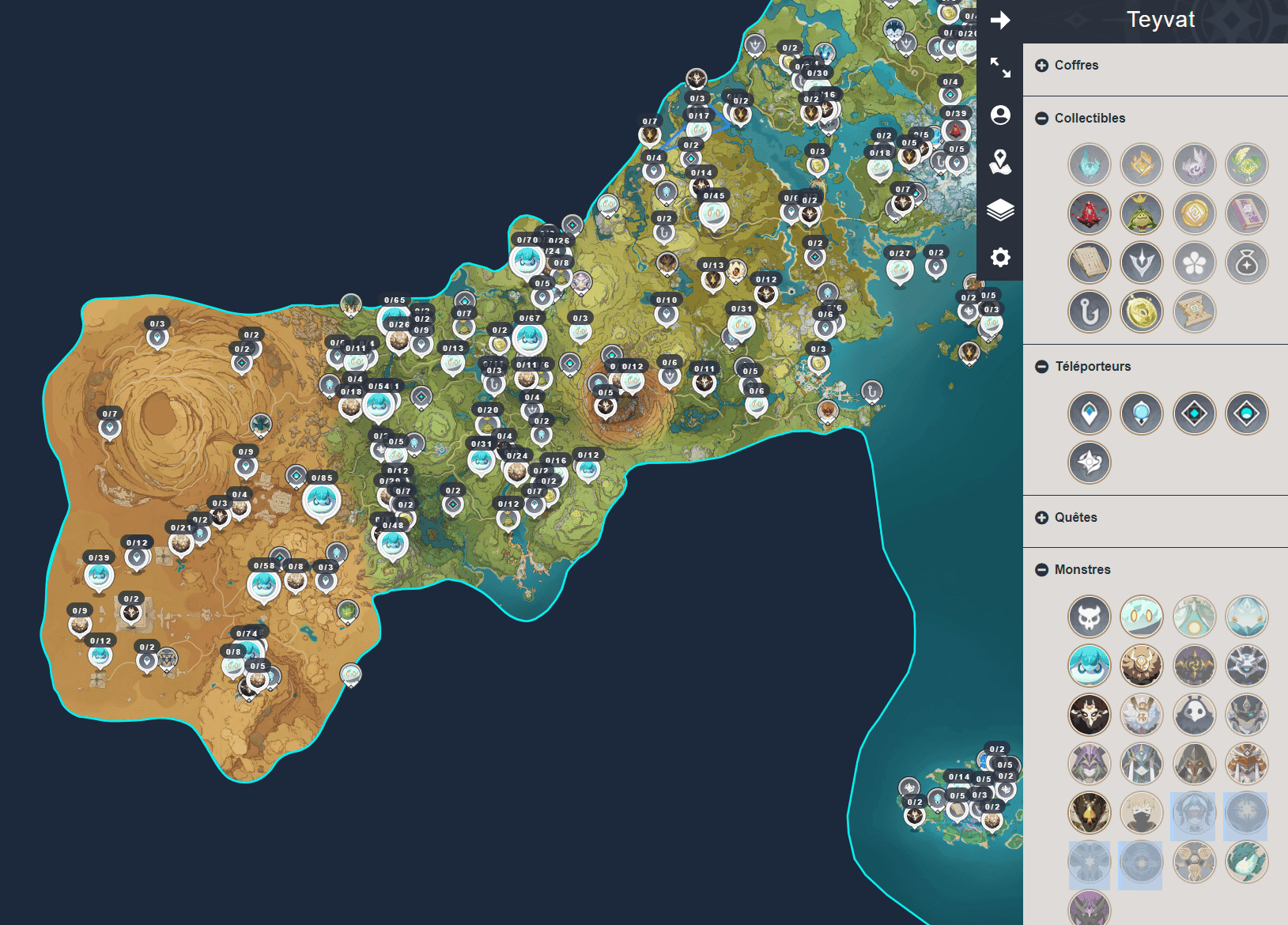 Comment utiliser les cartes intéractives de Genshin impact ?