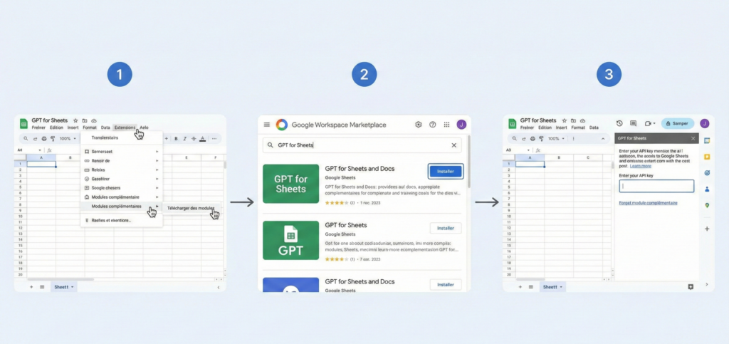 Vous avez maintenant accès à de nouvelles fonctions comme =GPT() ou =GPT_LIST()